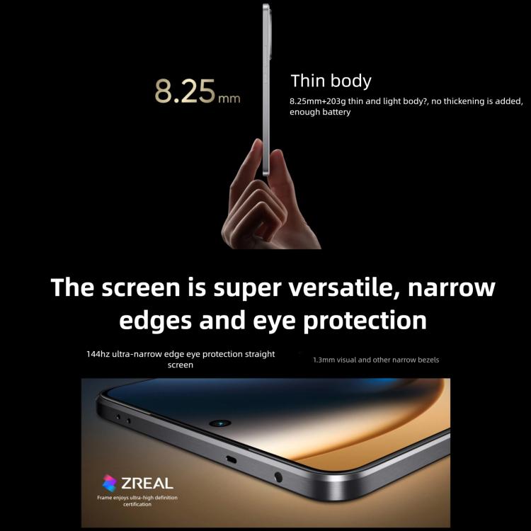 Realme GT7, 16Go+512Go, Android 15 / Realme UI 6.0 6,8 pouces MediaTek Dimensity 9400+ Octa Core, NFC, Réseau : 5G, Compatible Google Play, 16Go+512Go