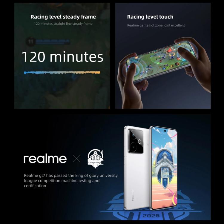 Realme GT7, 16Go+512Go, Android 15 / Realme UI 6.0 6,8 pouces MediaTek Dimensity 9400+ Octa Core, NFC, Réseau : 5G, Compatible Google Play, 16Go+512Go