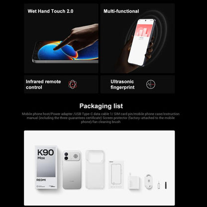 Xiaomi Redmi K90 Max, 12GB+512GB, 6.83 inch Xiaomi HyperOS 3 Dimensity 9500 Octa Core, NFC, Network: 5G, 16GB+512GB