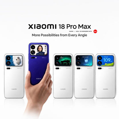 Xiaomi 18 Pro Max, 16GB+512GB, 3D Ultrasonic Fingerprint, 6.9 inch + 2.9 inch Xiaomi HyperOS 4 Snapdragon 8 Elite Gen 6 Octa Core, NFC, Network: 5G, 16GB+512GB