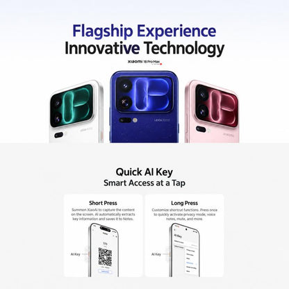 Xiaomi 18 Pro Max, 16GB+512GB, 3D Ultrasonic Fingerprint, 6.9 inch + 2.9 inch Xiaomi HyperOS 4 Snapdragon 8 Elite Gen 6 Octa Core, NFC, Network: 5G, 16GB+512GB