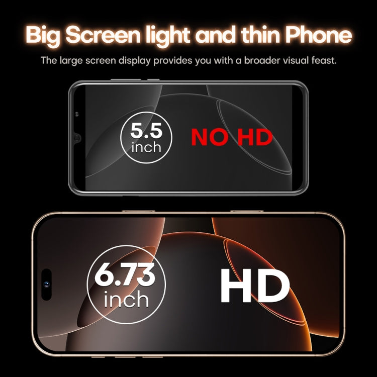 i16 Pro Max / A08, 3GB+32GB, 6.73 inch Screen, Face Identification, Android 8.1 MTK6753 Octa Core, Network: 3G, Dual SIM, AU Plug, i16 Pro Max / A08, AU Plug