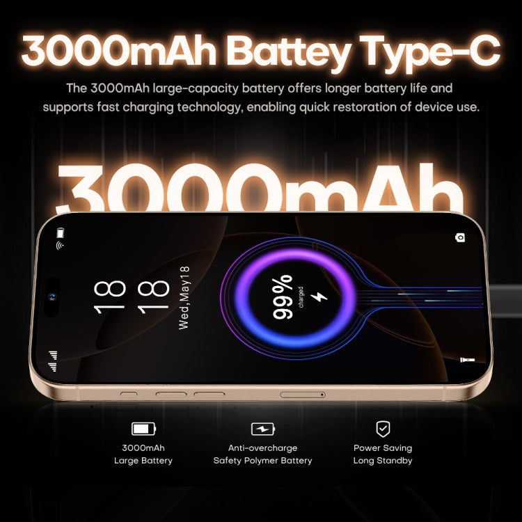 i16 Pro Max / A08, 3GB+32GB, 6.73 inch Screen, Face Identification, Android 8.1 MTK6753 Octa Core, Network: 3G, Dual SIM, AU Plug, i16 Pro Max / A08, AU Plug