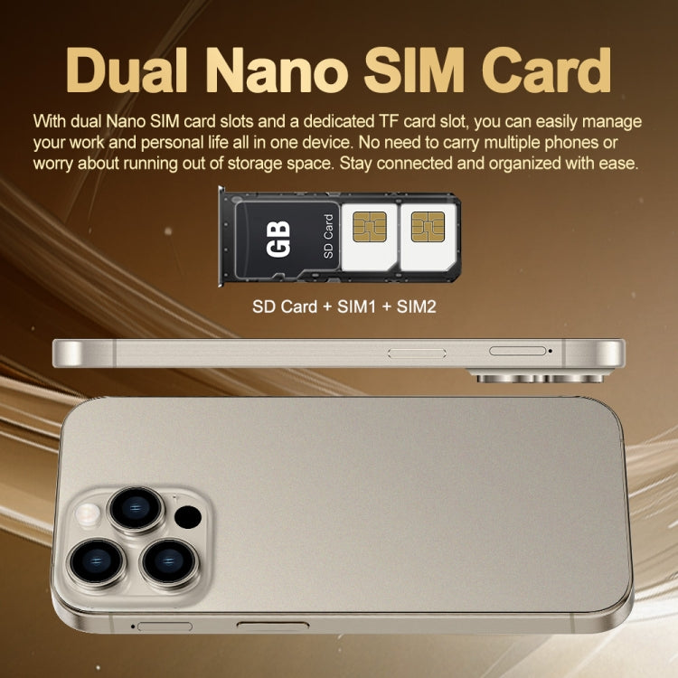 i16 Pro Max / Q5A, 6 Go + 128 Go, écran de 6,5 pouces, identification faciale, Android 10 MTK6762 Octa Core, OTG, NFC, Réseau: 4G, Double SIM, Prise UE, i16 Pro Max / Q5A, Prise UE