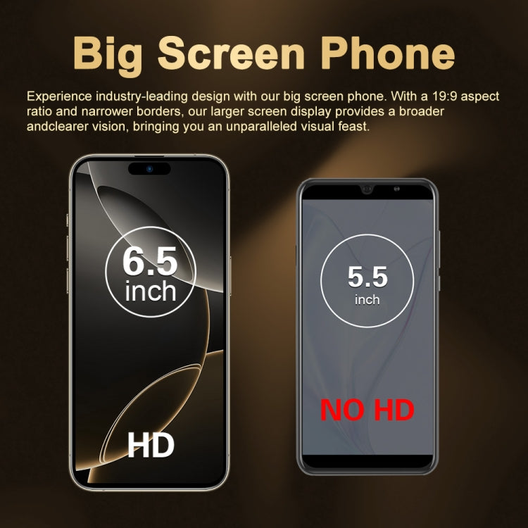 i16 Pro Max / Q5A, 6 Go + 128 Go, écran de 6,5 pouces, identification faciale, Android 10 MTK6762 Octa Core, OTG, NFC, Réseau: 4G, Double SIM, Prise UE, i16 Pro Max / Q5A, Prise UE