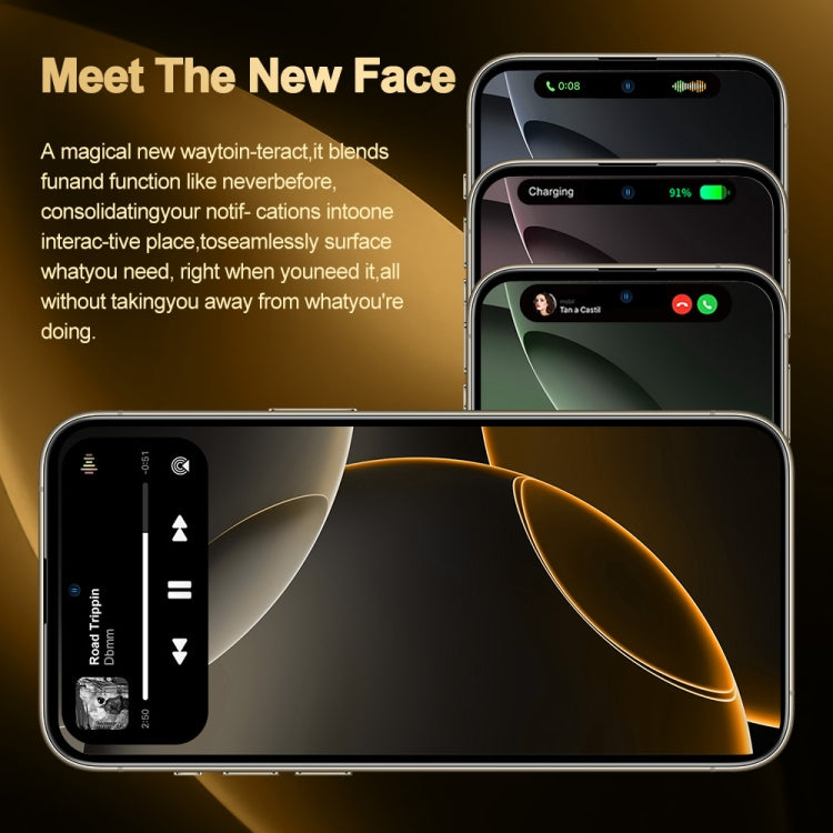 i16 Pro Max / Q5A, 6 Go + 128 Go, écran de 6,5 pouces, identification faciale, Android 10 MTK6762 Octa Core, OTG, NFC, Réseau: 4G, Double SIM, Prise UE, i16 Pro Max / Q5A, Prise UE