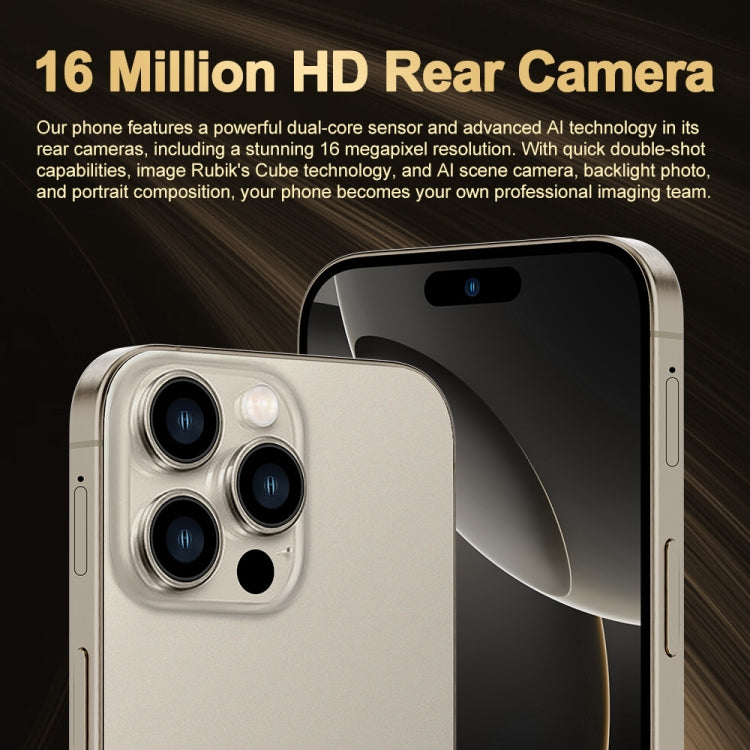 i16 Pro Max / Q5A, 6 Go + 128 Go, écran de 6,5 pouces, identification faciale, Android 10 MTK6762 Octa Core, OTG, NFC, Réseau: 4G, Double SIM, Prise UE, i16 Pro Max / Q5A, Prise UE