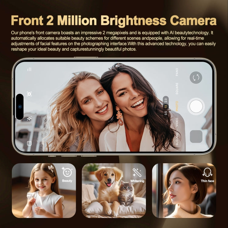 i16 Pro Max / Q5A, 6 Go + 128 Go, écran de 6,5 pouces, identification faciale, Android 10 MTK6762 Octa Core, OTG, NFC, Réseau: 4G, Double SIM, Prise UE, i16 Pro Max / Q5A, Prise UE
