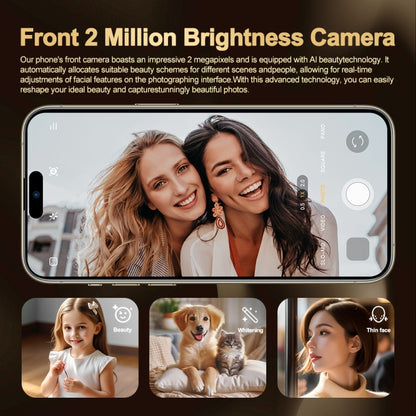 i16 Pro Max / Q5A, 6 Go + 128 Go, écran de 6,5 pouces, identification faciale, Android 10 MTK6762 Octa Core, OTG, NFC, Réseau: 4G, Double SIM, Prise UE, i16 Pro Max / Q5A, Prise UE