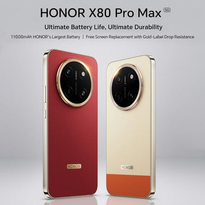 Honor X80 Pro Max, 8GB+512GB, Screen Fingerprint, 6.8 inch MagicOS 10.0 Snapdragon 6 Gen 5 Octa Core, Network: 5G, NFC, OTG, 8GB+512GB