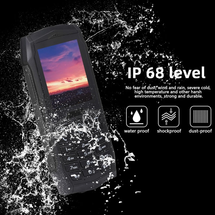 IP68 Waterproof Dustproof Shockproof, 2.4 inch, MTK6261D, 2000mAh Battery, SOS, FM, Dual SIM