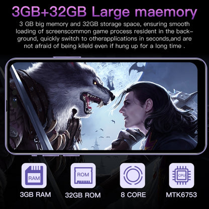 Face Identification, Android 8.1 MTK6753 Octa Core, Network: 4G, 3GB+32GB,Dynamic Island Screen