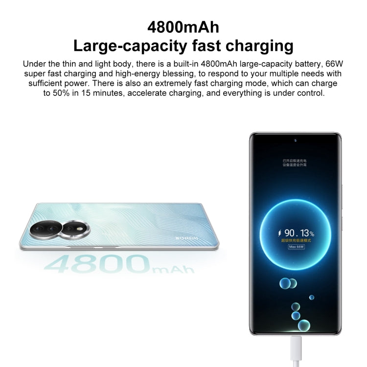 Triple Back Cameras, Screen Fingerprint Identification, 6.67 inch Magic UI 7.0 Qualcomm Snapdragon 782G Octa Core up to  2.7GHz, Network: 5G, OTG, NFC, Not Support Google Play, Honor 80 5G, 8GB+256GB
