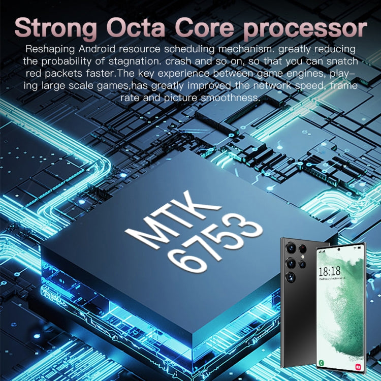 Face Identification, Android 8.1 MTK6753 Octa Core, Network: 4G, S23Ultra 5G D12332 3GB+64GB