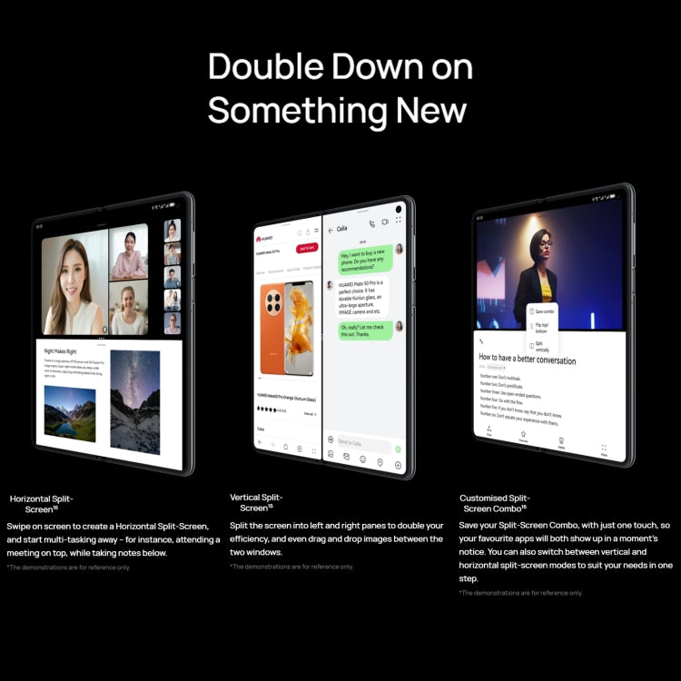 Triple Cameras, Face ID & Side Fingerprint Identification, 5060mAh Battery, 7.85 inch + 6.4 inch Screen, HarmonyOS 3.1 Snapdragon 8+ 4G Octa Core up to 3.2GHz, Network: 4G, OTG, NFC, Not Support Google Play, 1TB
