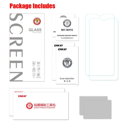 2 PCS ENKAY Hat-prince 0.26mm 9H  2.5D Curved Edge Tempered Glass Film for OnePlus 6T & 7, For OnePlus 6T & 7 (2 PCS)