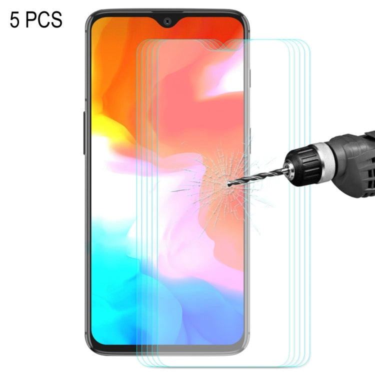 5 PCS ENKAY Hat-prince 0.26mm 9H  2.5D Curved Edge Tempered Glass Film for OnePlus 6T & 7, For OnePlus 6T & 7 (5 PCS)