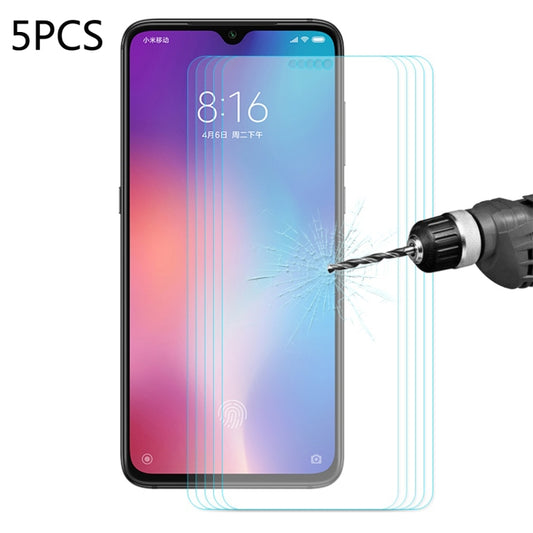 5 PCS ENKAY Hat-Prince 0.26mm 9H 2.5D Curved Edge Tempered Glass Film for Xiaomi Mi 9, For Xiaomi Mi 9