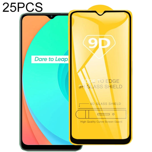 For Realme C11 / vivo Y56 25 PCS  9D Full Glue Full Screen Tempered Glass Film, For Realme C11 / vivo Y56