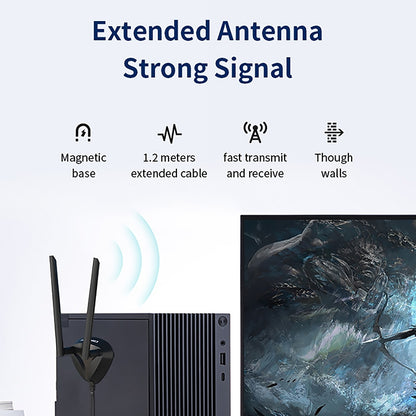COMFAST CF-AX210 PLUS 5374Mbps Tri-band + Bluetooth 5.2 Wireless WiFi6E PCI-E Network Card, CF-AX210 PLUS