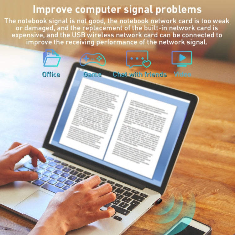 EP-A300 300Mbps WiFi6 USB Free Drive Network Adapter, EP-AX300