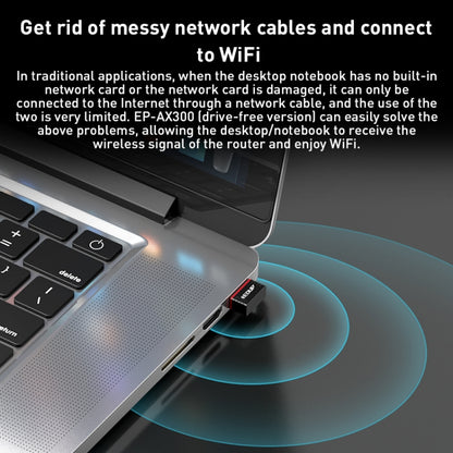 EP-A300 300Mbps WiFi6 USB Free Drive Network Adapter, EP-AX300
