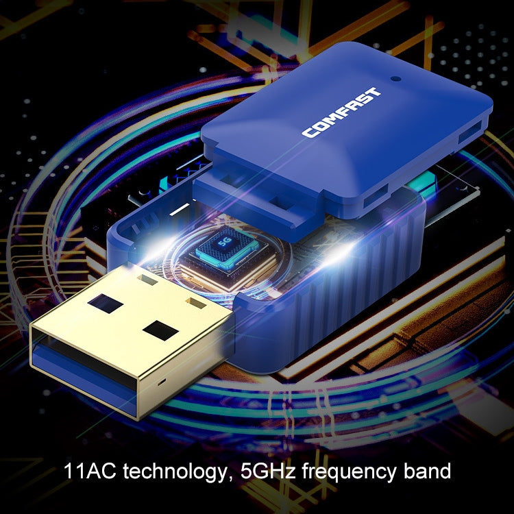 COMFAST CF-726B Adaptateur Récepteur Réseau USB Wi-Fi Double Bande Bluetooth 650Mbps, CF-726B