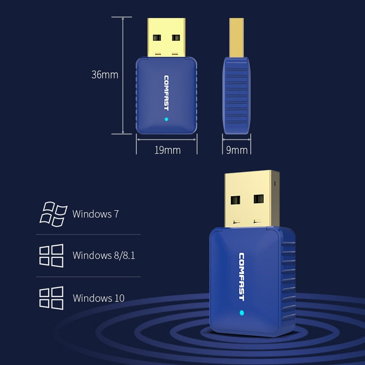 COMFAST CF-726B Adaptateur Récepteur Réseau USB Wi-Fi Double Bande Bluetooth 650Mbps, CF-726B