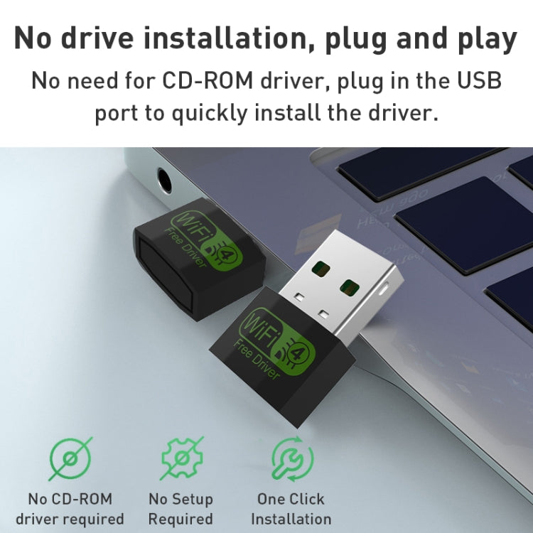 150Mbps Mini USB Wireless Network Adapter WiFi Signal Receiver, 150M