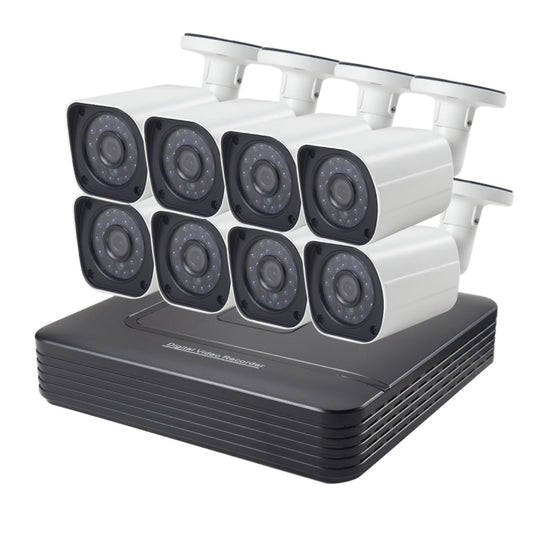 Kit de cámara IP tipo bala A8B6 de 8 canales con NVR, compatible con visión nocturna y detección de movimiento, alcance IR: 15 m, A8B6/Kit 720P 1.0MP, A8B6/Kit 960P 1.3MP, A8B6/Kit 1080P 2.0MP