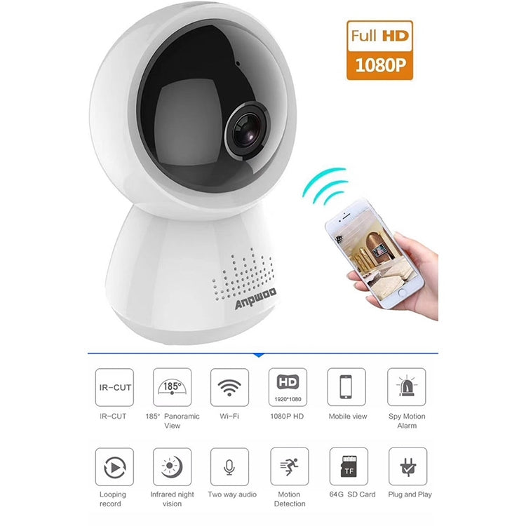 Anpwoo AP005 2.0MP 1080P 1/2.7 inch CMOS HD WiFi IP Camera, Support Motion Detection / Night Vision, AP005