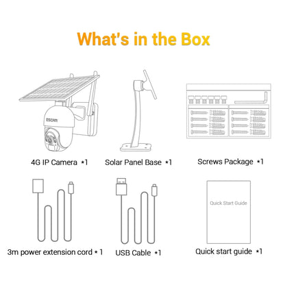 ESCAM QF450 HD 1080P 4G EU Version Solar Powered IP Camera with 16G Memory, Support Two-way Audio & PIR Motion Detection & Night Vision & TF Card, with 16G Memory