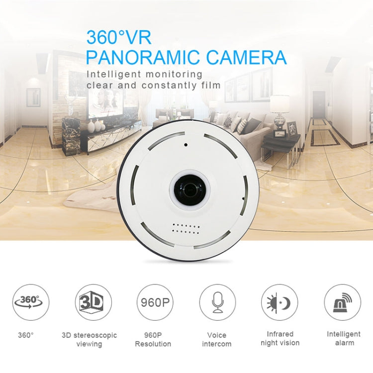 360EyeS EC10-I6 Caméra panoramique réseau HD à 360 degrés avec emplacement pour carte TF, prend en charge le contrôle via les téléphones mobiles, EC10-I6 Blanc