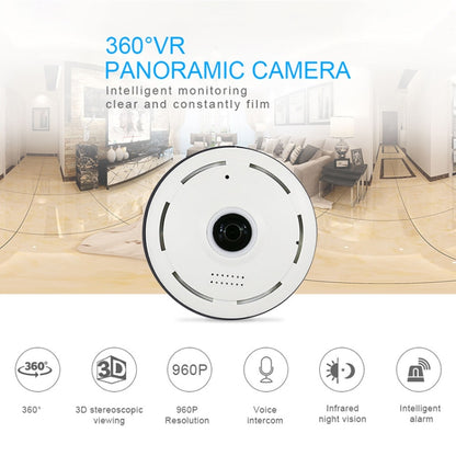 360EyeS EC10-I6 Caméra panoramique réseau HD à 360 degrés avec emplacement pour carte TF, prend en charge le contrôle via les téléphones mobiles, EC10-I6 Blanc