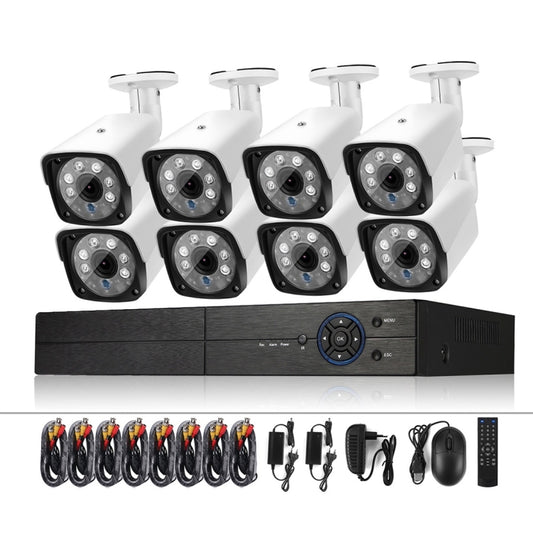 A8B3 / Kit 8CH 1080N Surveillance DVR System and 720P 1.0MP HD Weatherproof Bullet Camera, Support Infrared Night Vision & P2P & Phone Remote Monitor, A8B3 / Kit 8CH Black, A8B3 / Kit 8CH White