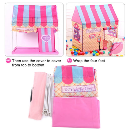 Household Children Printing Play Tent Small Game House with Mat, with Mat (Black White), with Mat (Pink), with Mat (Green), with Mat (Light Pink)