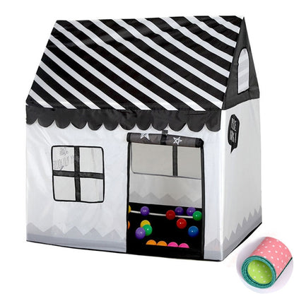 Tente de jeu enfant pour la maison, petite maison de jeu d'impression avec tapis, avec tapis (rose clair), avec tapis (noir et blanc), avec tapis (rose)
