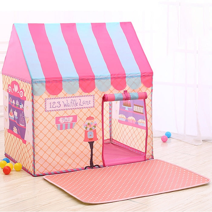 Tente de jeu enfant pour la maison, petite maison de jeu d'impression avec tapis, avec tapis (rose clair), avec tapis (noir et blanc), avec tapis (rose)