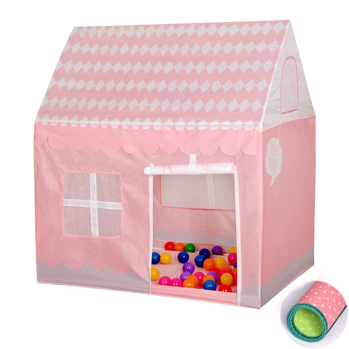 Tente de jeu enfant pour la maison, petite maison de jeu d'impression avec tapis, avec tapis (rose clair), avec tapis (noir et blanc), avec tapis (rose)