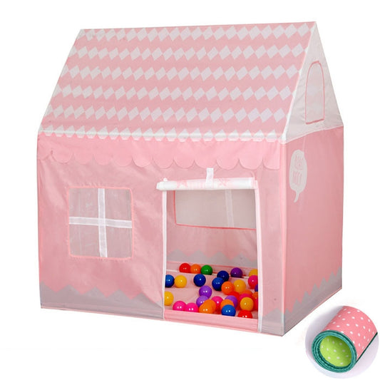 Tente de jeu enfant pour la maison, petite maison de jeu d'impression avec tapis, avec tapis (rose clair), avec tapis (noir et blanc), avec tapis (rose)
