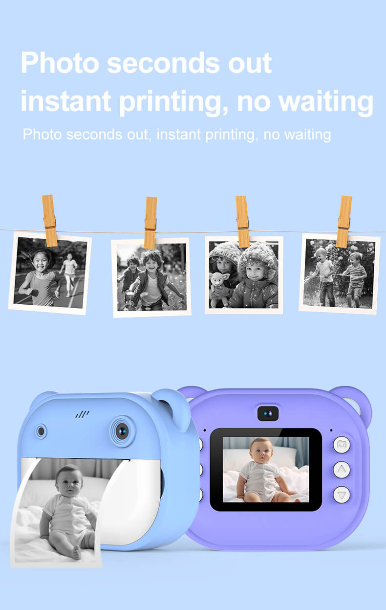 New Children's Polaroid Printing Camera High Definition Dual Lens Can Take Pictures and Videos Toy Gift Box Delivery