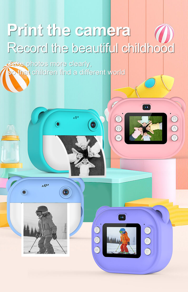 New Children's Polaroid Printing Camera High Definition Dual Lens Can Take Pictures and Videos Toy Gift Box Delivery