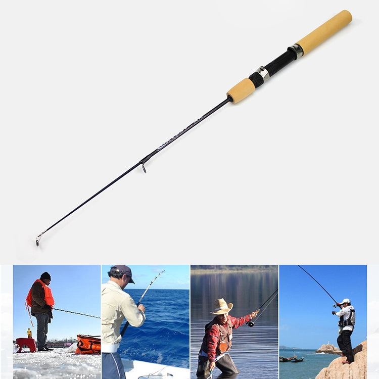 27cm Canne à pêche portable pour la pêche sur glace, canne à crevette, canne à leurre, accessoires de pêche, longueur étendue : 60 cm, 27cm