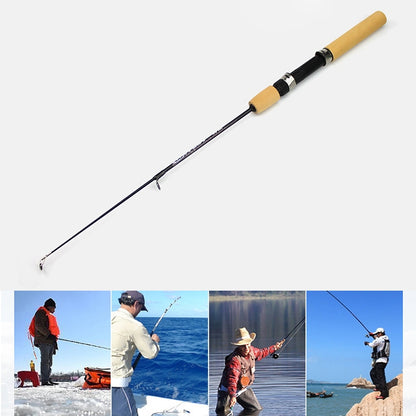 27cm Canne à pêche portable pour la pêche sur glace, canne à crevette, canne à leurre, accessoires de pêche, longueur étendue : 60 cm, 27cm