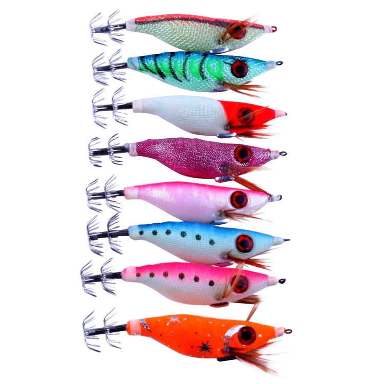 HENGJIA HENG JIA SJ011 Lot de 8 leurres de pêche à la seiche en plastique dur noctilucent de 10 cm, appâts de pêche, livraison de couleur aléatoire