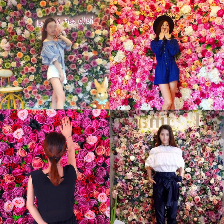 Blooming Rose Peony Hydrangea Artificial Encryption Flower DIY Wedding Wall Decoration Photo Background, Size: 60cm x 40cm
