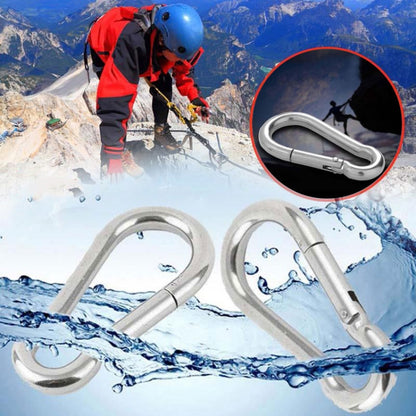 M11 Stainless Steel Carabiner Spring Hook Multi-tool Mountaineering Buckle Lock Camping Hook Rope, Inner Diameter: 10.84mm, M11