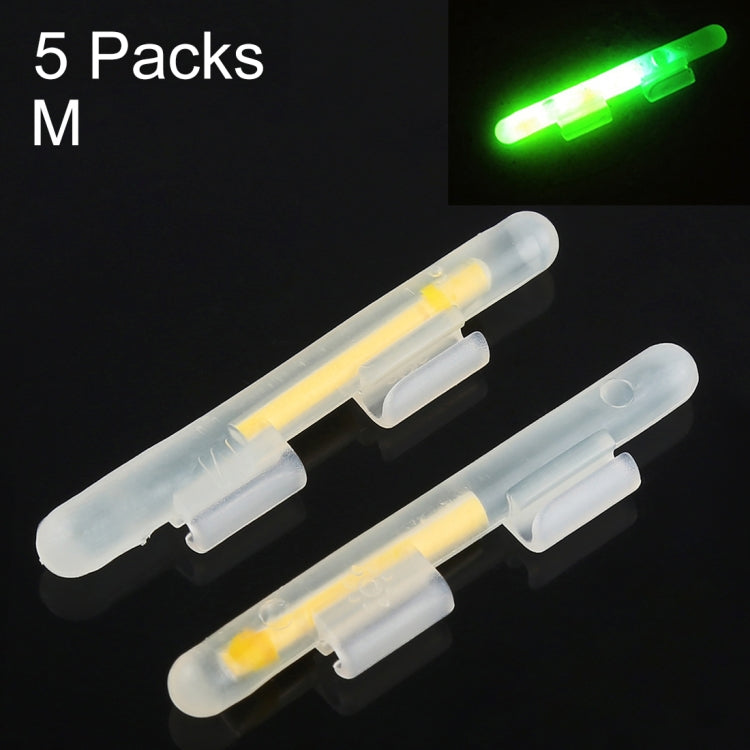 5 paquets OCEAN SUN Flotteur Lumineux Clip-On Bâton Lumineux de Pêche de Nuit, M, Convient aux Cannes de 2.0-2.6mm, Clip-On, M