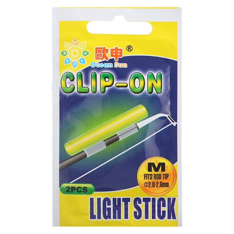 5 paquets OCEAN SUN Flotteur Lumineux Clip-On Bâton Lumineux de Pêche de Nuit, M, Convient aux Cannes de 2.0-2.6mm, Clip-On, M