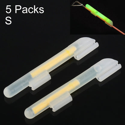 5 paquets OCEAN SUN Flotteur Lumineux Clip-On Bâton Lumineux Pêche de Nuit, S, Convient pour Canne Pointe 1.5-1.9mm, Clip-On, S